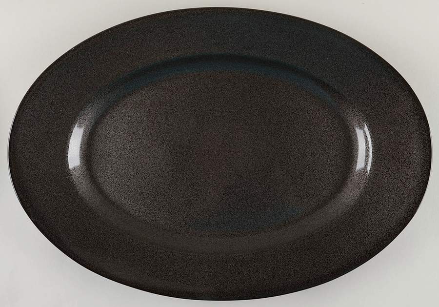 Spangled Black 17" Oval Serving Platter by Jaune de Chrome-1