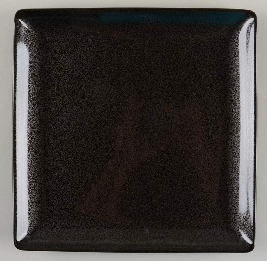 Spangled Black Square Dinner Plate by Jaune de Chrome-1
