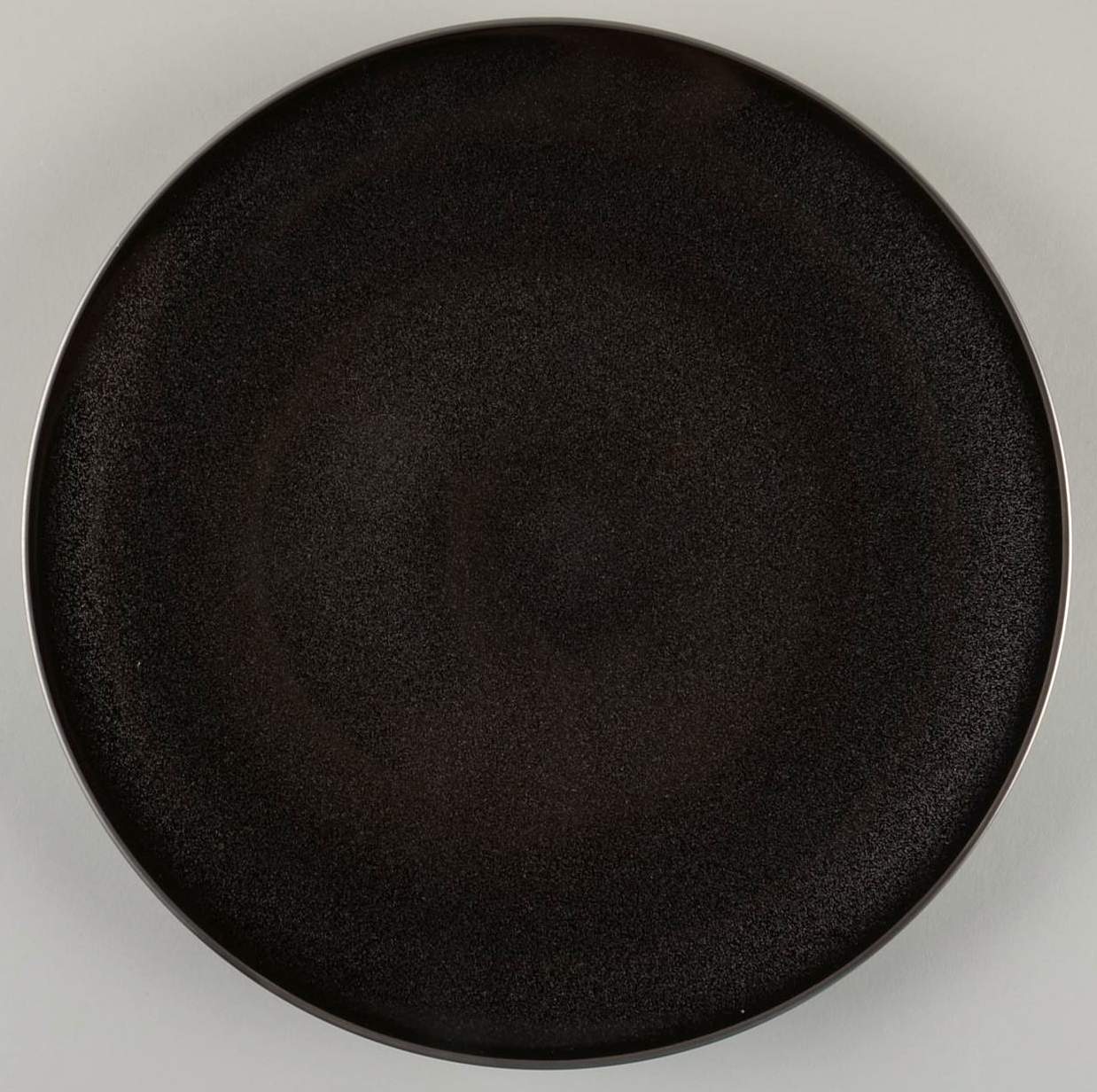 Spangled Black (Platinum Trim) Dinner Plate by Jaune de Chrome-1