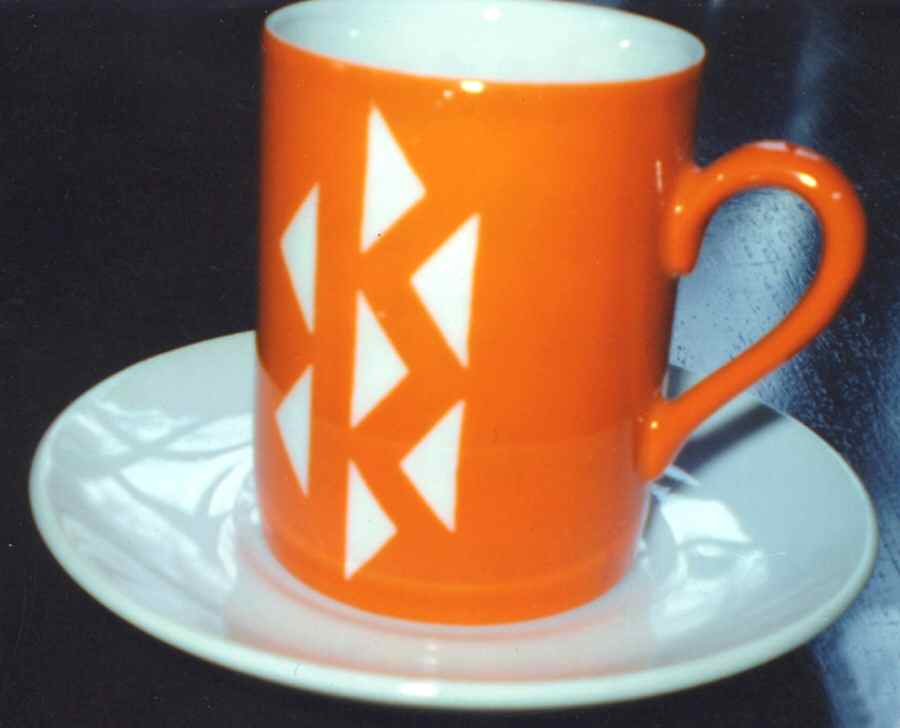 Orange Domino Flat Demitasse Cup & Saucer Set by Jonas Roberts-1