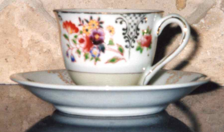 MEH6 Footed Demitasse Cup & Saucer Set by Merit (Japan)-1
