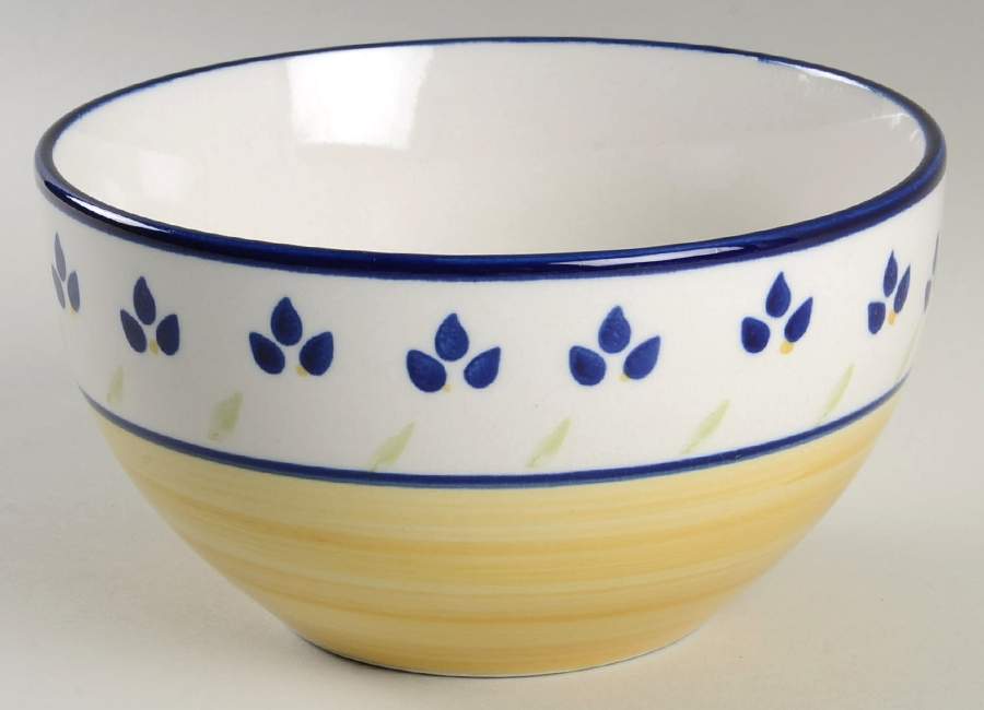 Color Strokes (Blue Leaves) Soup/Cereal Bowl by JCPenney-1