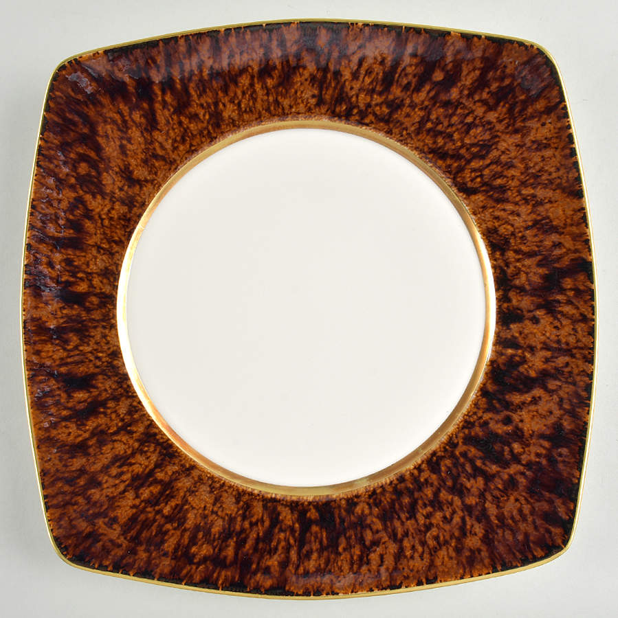 Tortoise Encrusted Square Service Plate (Charger) by Jaune de Chrome-1
