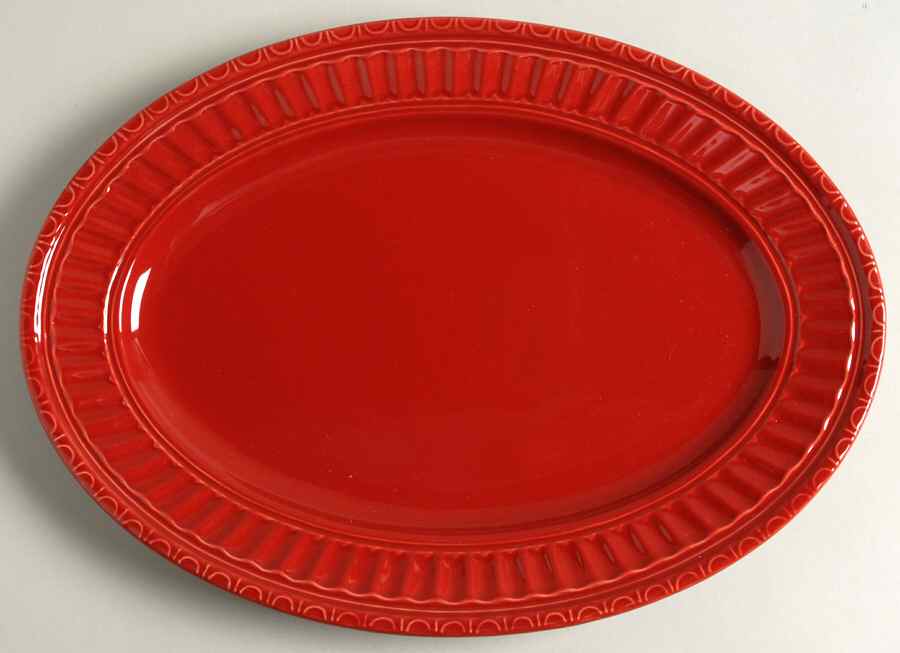 Italiana Red 14" Oval Serving Platter by JCPenney-1