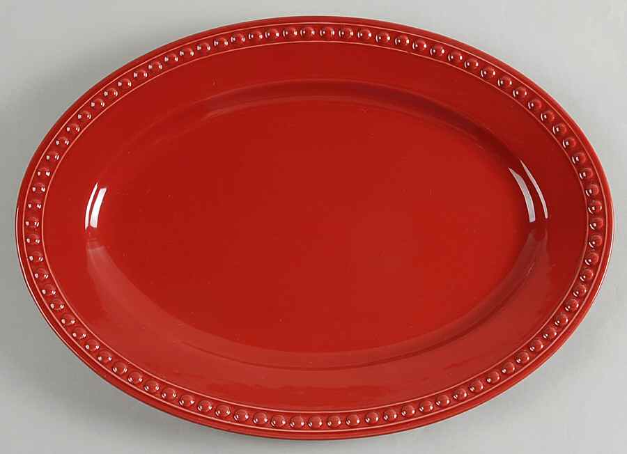 Pearl Red 14" Oval Serving Platter by JCPenney-1