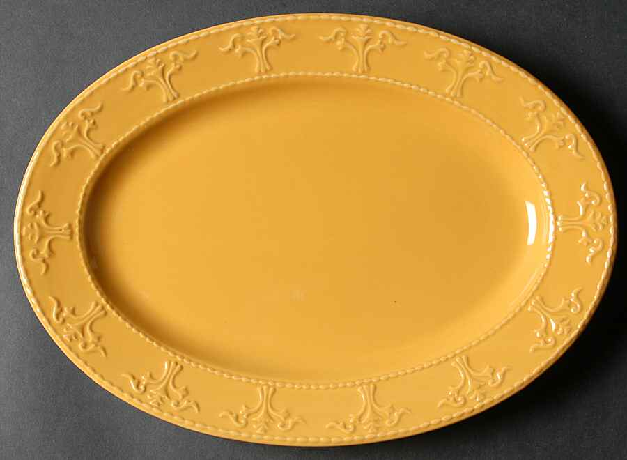 Athena Dark Yellow 12" Oval Serving Platter by JCPenney-1