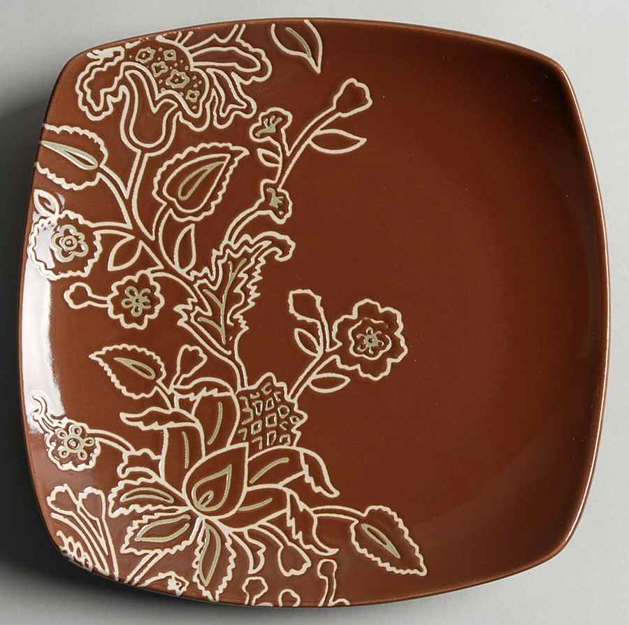Global Floral Square Salad Plate by Jaclyn Smith-1