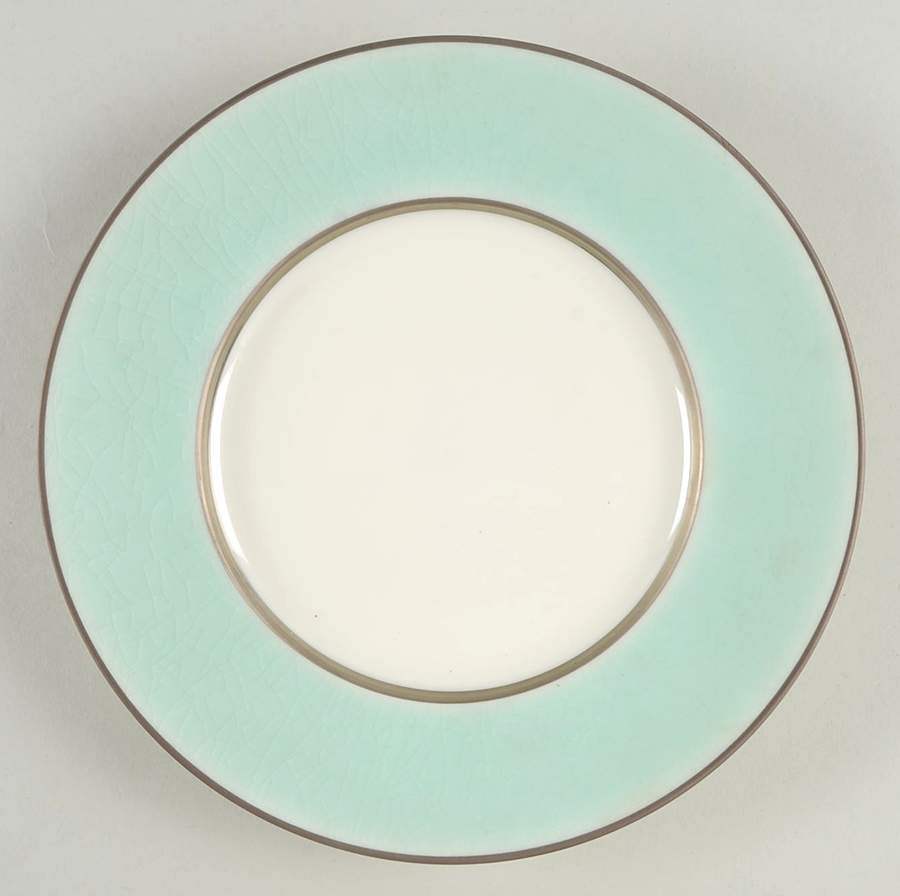Crackle Iced Up Blue Lagoon Salad/Dessert Plate by Jaune de Chrome-1
