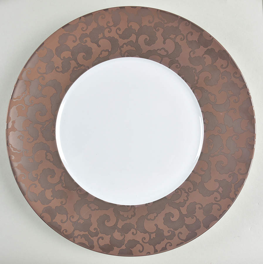 French Cancan Copper and Brown Service Plate (Charger) by Jaune de Chrome-1