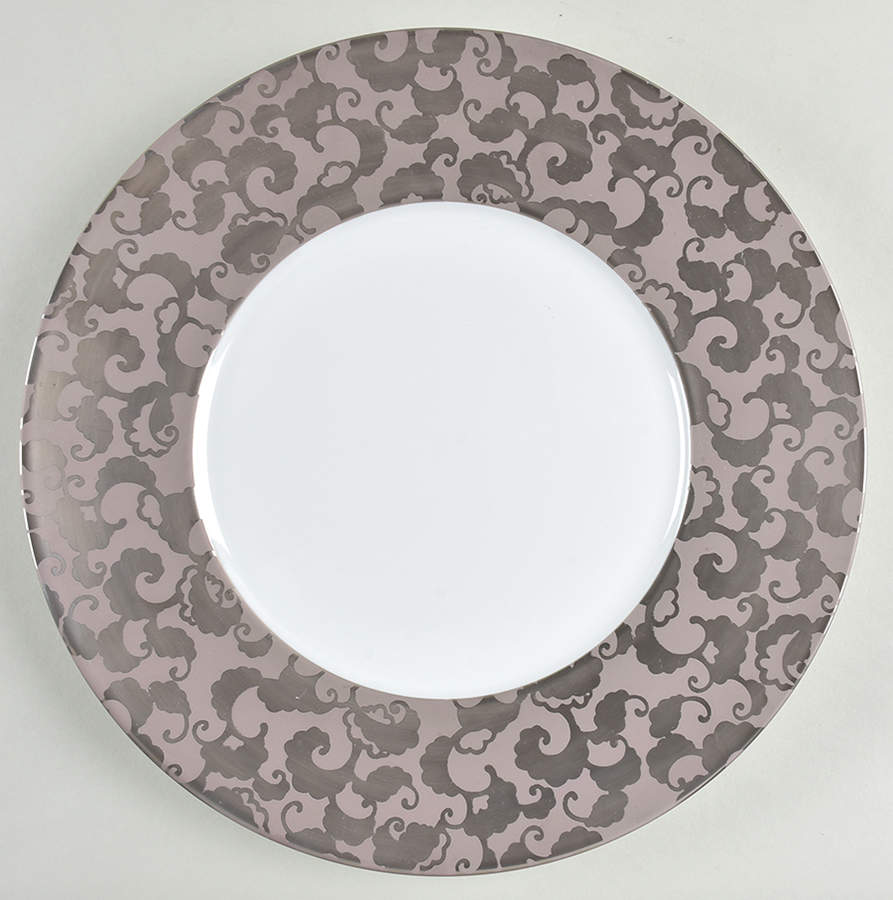 French Cancan Platinum Service Plate (Charger) by Jaune de Chrome-1