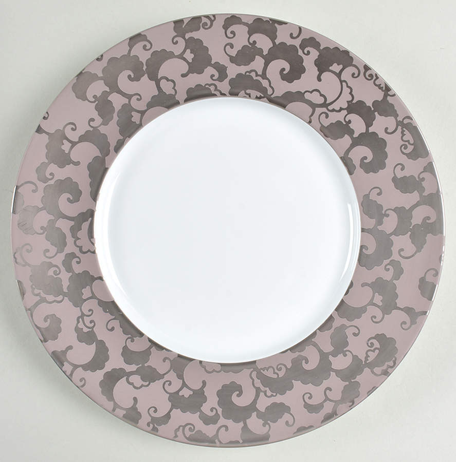 French Cancan Platinum Dinner Plate by Jaune de Chrome-1