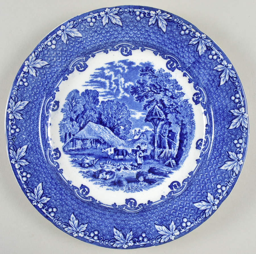 Farm Blue Dinner Plate by George Jones & Sons-1