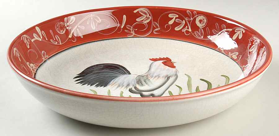 Rustic Rooster 13" Pasta Serving Bowl by Jay Import-1