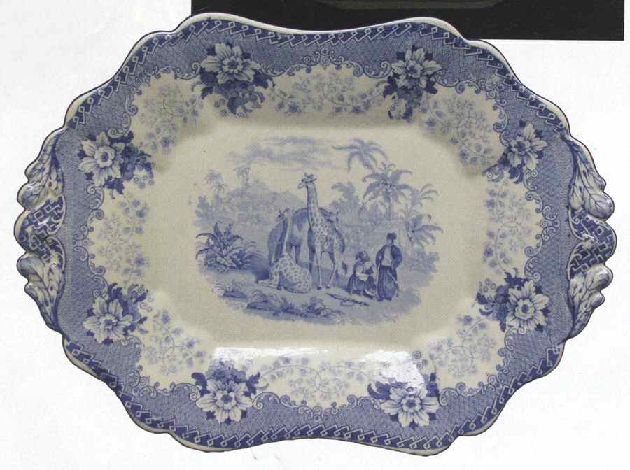 Blue Giraffe Underplate for Tureen by JW Ridgeway-1