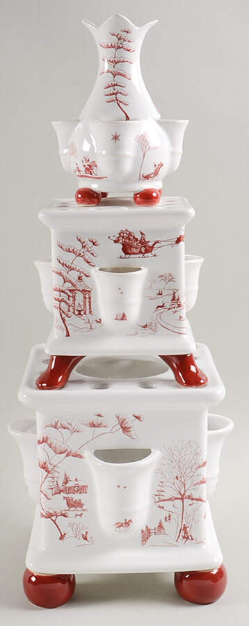 Country Estate Winter Holiday (3 Piece) 3 Tier Tulipiere Vase by Juliska Ceramics-1