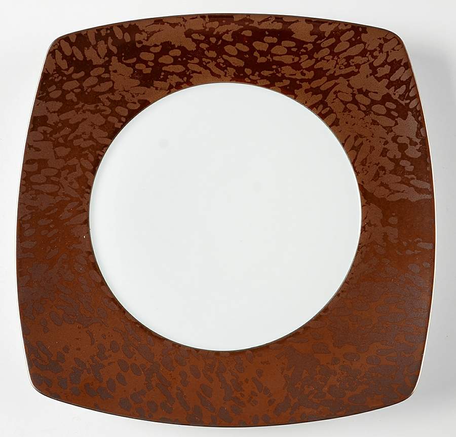Jungle Amber Bronze Finition Square Service Plate (Charger) by Jaune de Chrome-1