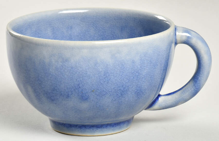Tourron Blue Chardon Traditional Footed Cup by Jars-France-1