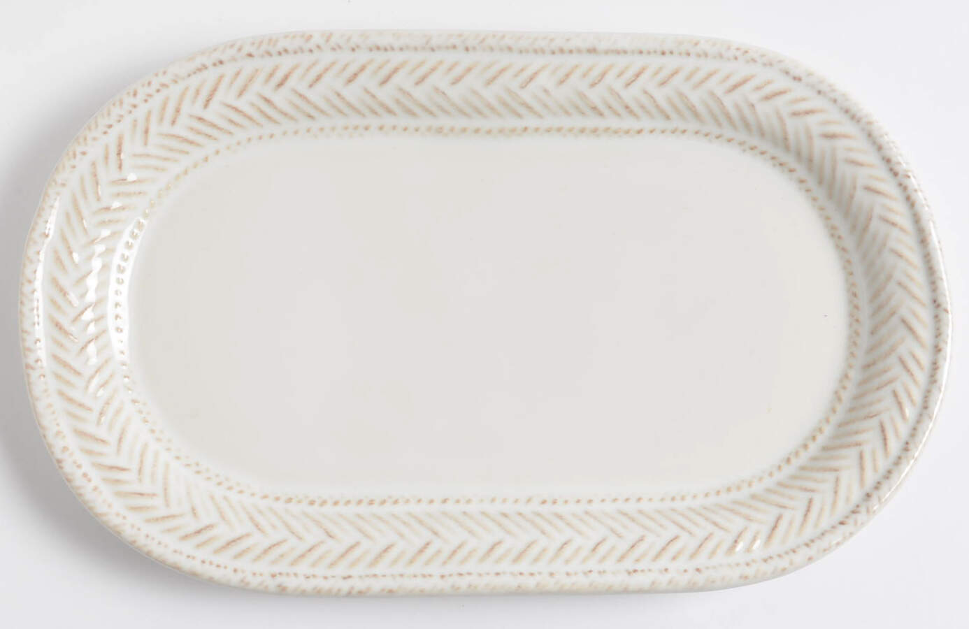 Le Panier Whitewash 10" Oval Tray by Juliska Ceramics-1