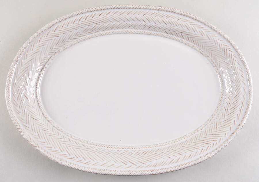 Le Panier Whitewash 17" Oval Serving Platter by Juliska Ceramics-1