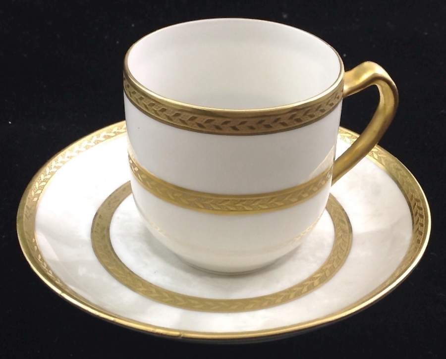 F-8 Flat Demitasse Cup & Saucer Set by George Jones & Sons-1