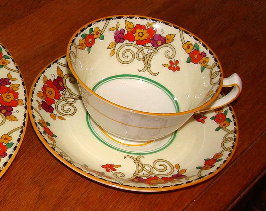 27933 Footed Cup & Saucer Set by George Jones & Sons-1