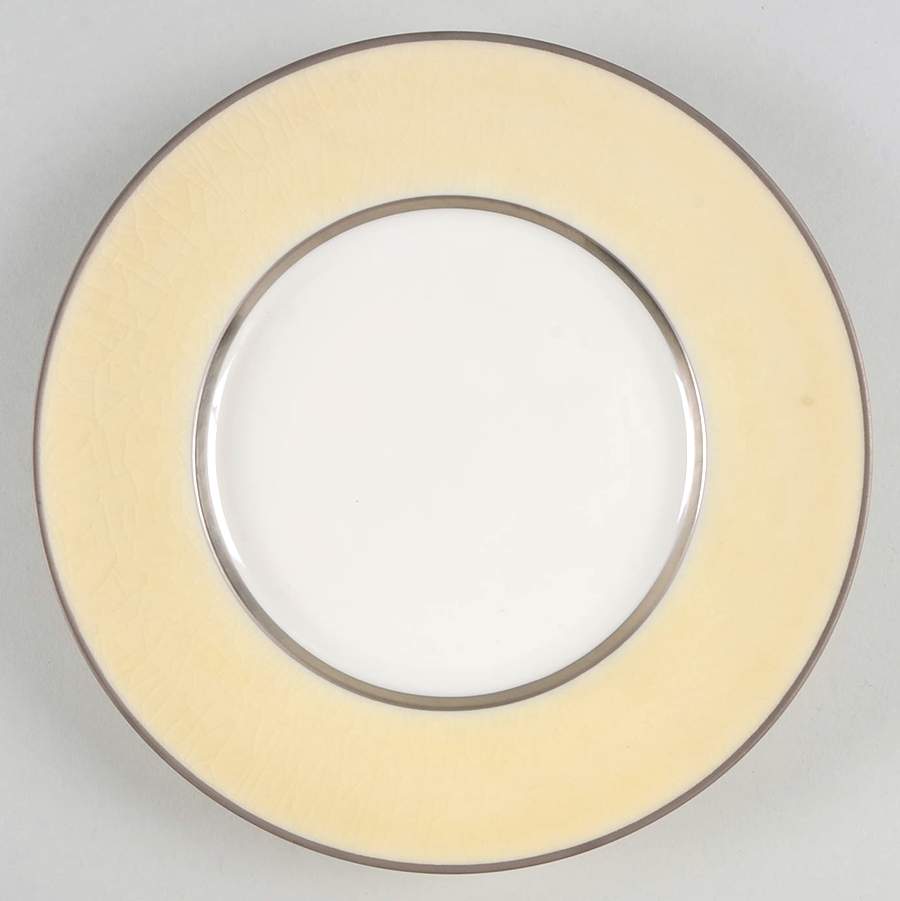 Crackle Iced Up Yellow Salad/Dessert Plate by Jaune de Chrome-1
