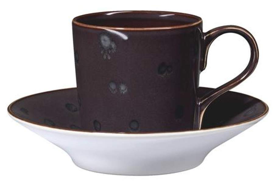 Tiramisu Chocolate Flat Cup & Saucer Set by Jaune de Chrome-1