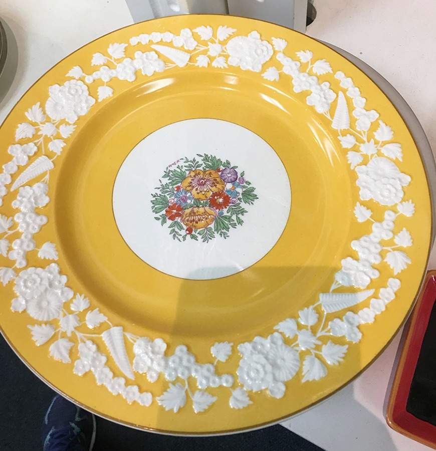 Rhapsody Yellow Dinner Plate by George Jones & Sons-1