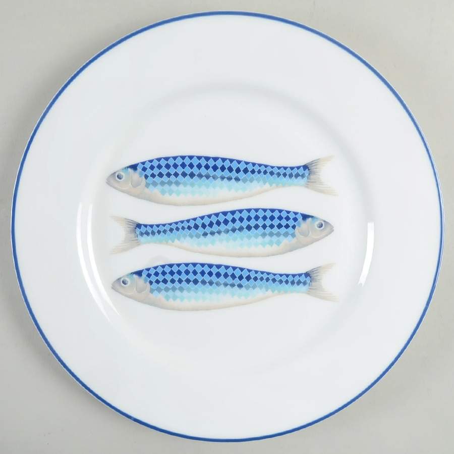 Harlequin Blue Dinner Plate by Jersey Pottery-1