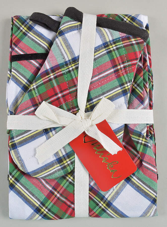 Stewart Tartan Child's Apron&Oven Mitt/Cloth by Juliska Ceramics-1