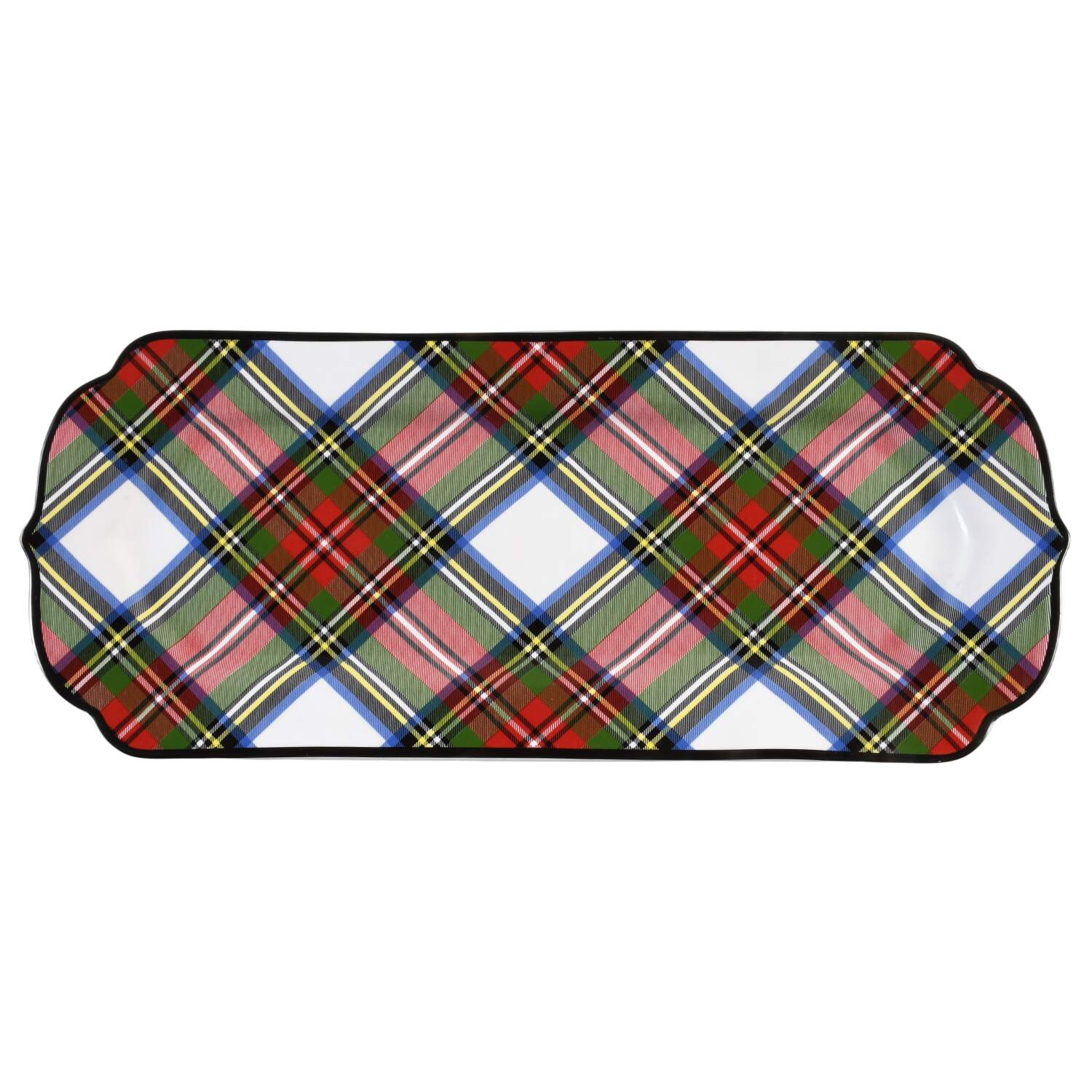 Stewart Tartan 15" Rectangular Tray by Juliska Ceramics-1