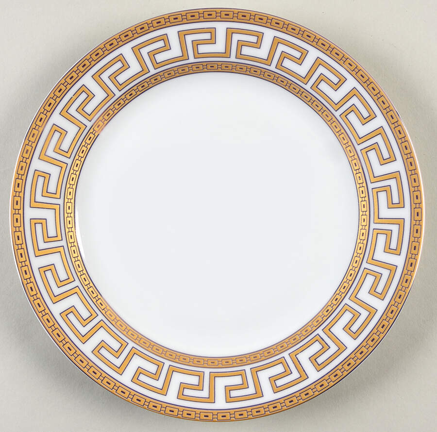 Greek Key Gold Salad Plate by Joseph Sedgh Tablewr-1