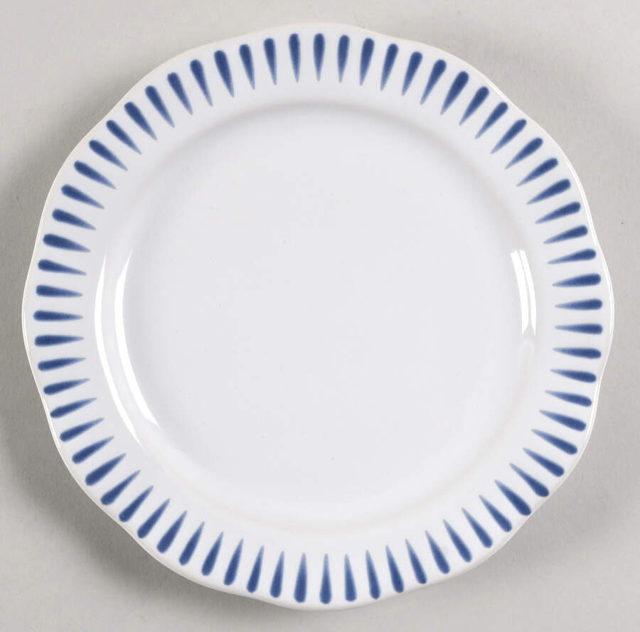 Sitio Stripe Delft Blue Cocktail Plate by Juliska Ceramics-1