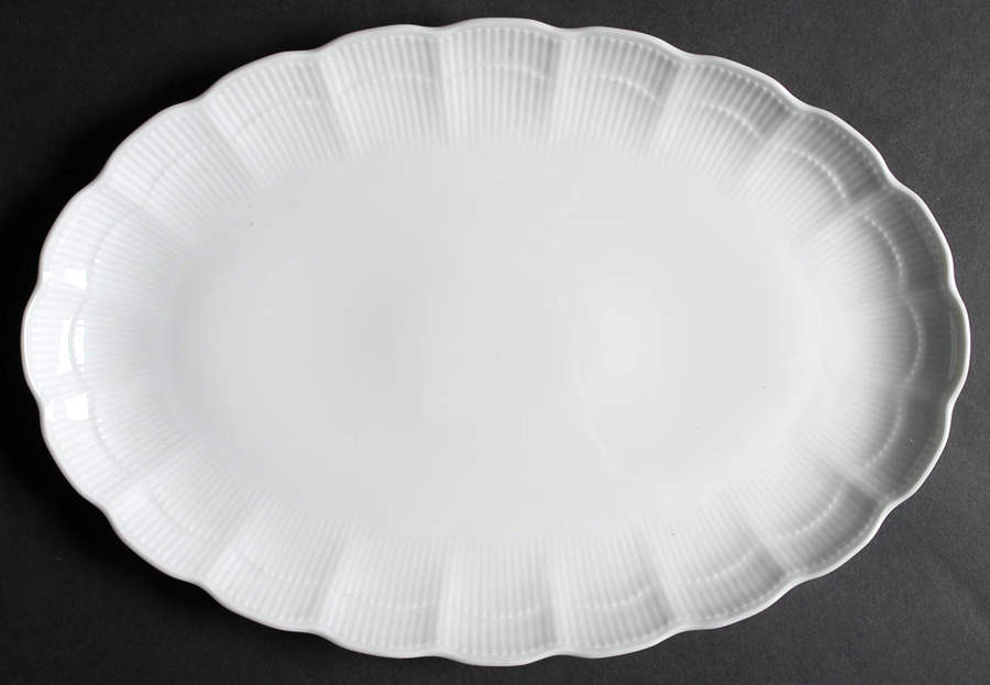 Romantica All White 12" Oval Serving Platter by Kaiser-1