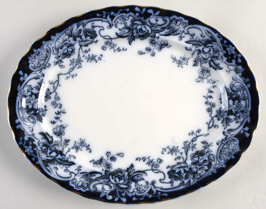 Chatsworth 16" Oval Serving Platter by Keeling & Co-1