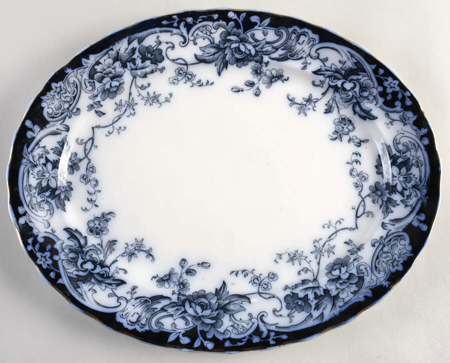 Chatsworth 14" Oval Serving Platter by Keeling & Co-1