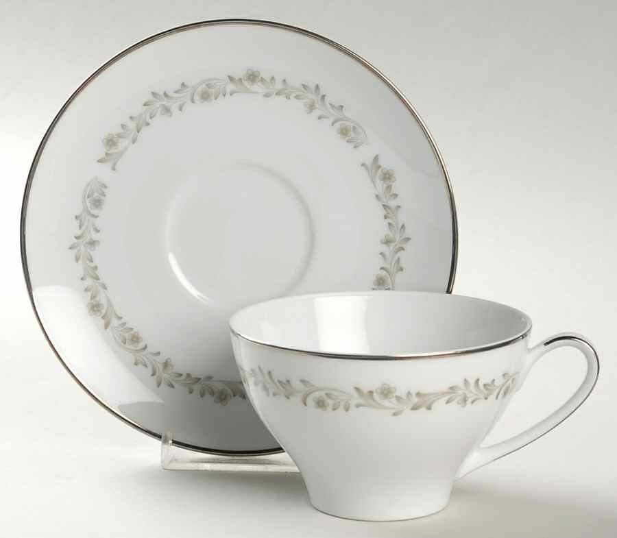 Meadowbrook Flat Cup & Saucer Set by Kenmark-1