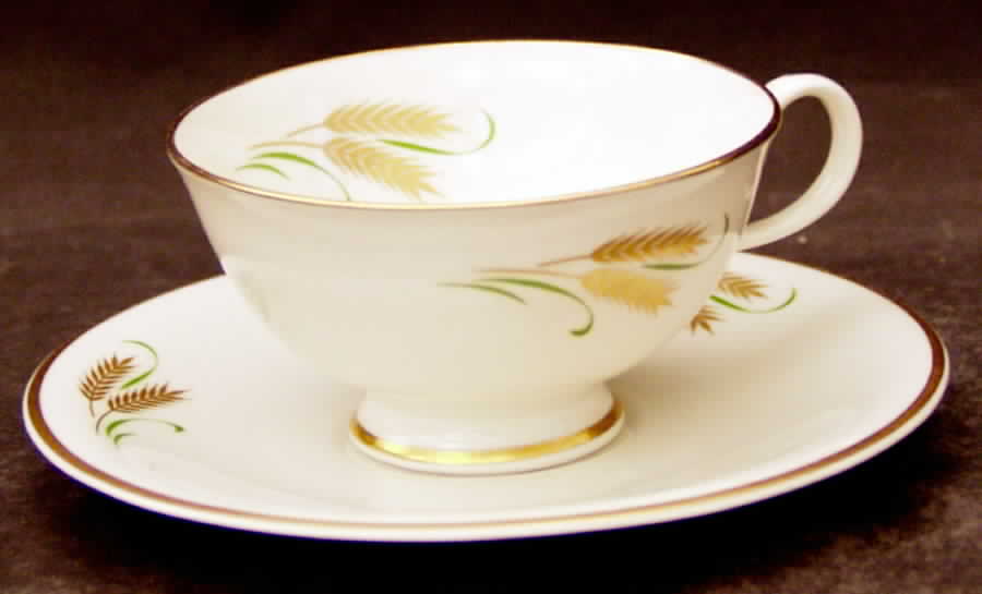 Wheat Footed Cup & Saucer Set by Kirk-1