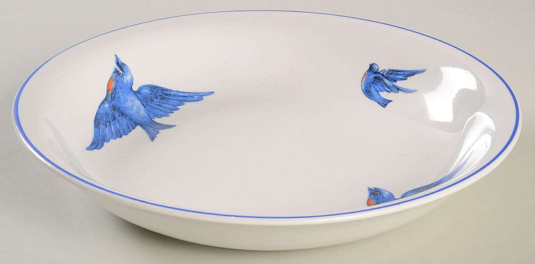 Blue Bird Coupe Soup Bowl by Knowles, Taylor & Knowles-1