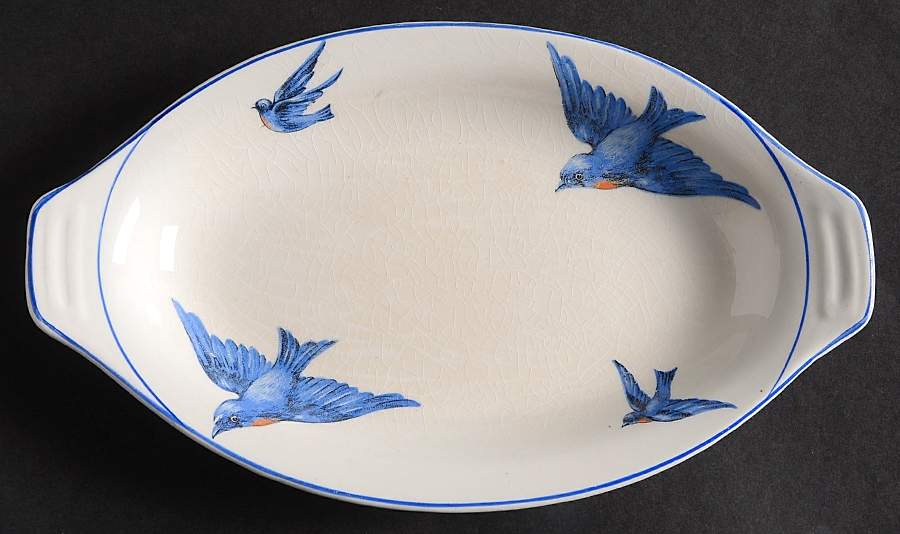 Blue Bird Relish/Gravy Underplate by Knowles, Taylor & Knowles-1