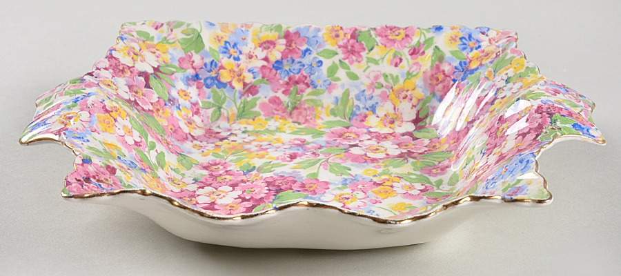 Apple Blossom Chintz Handled Tray by James Kent (England)-1