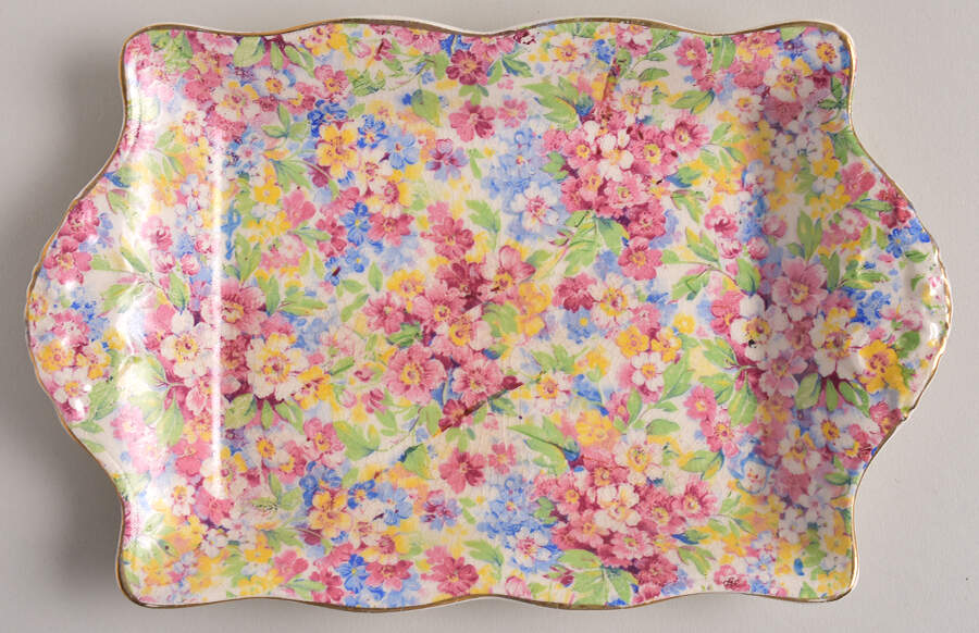 Apple Blossom Chintz York Tray by James Kent (England)-1