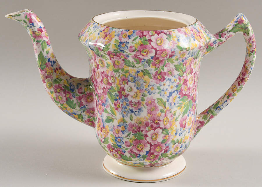 Apple Blossom Chintz Granville Coffee Pot No Lid by James Kent (England)-1