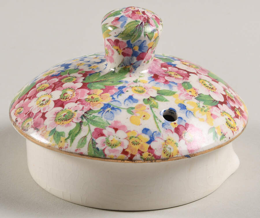 Apple Blossom Chintz Lid for Granville Coffee Pot by James Kent (England)-1