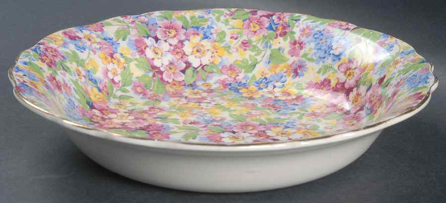 Apple Blossom Chintz Coupe Soup Bowl by James Kent (England)-1