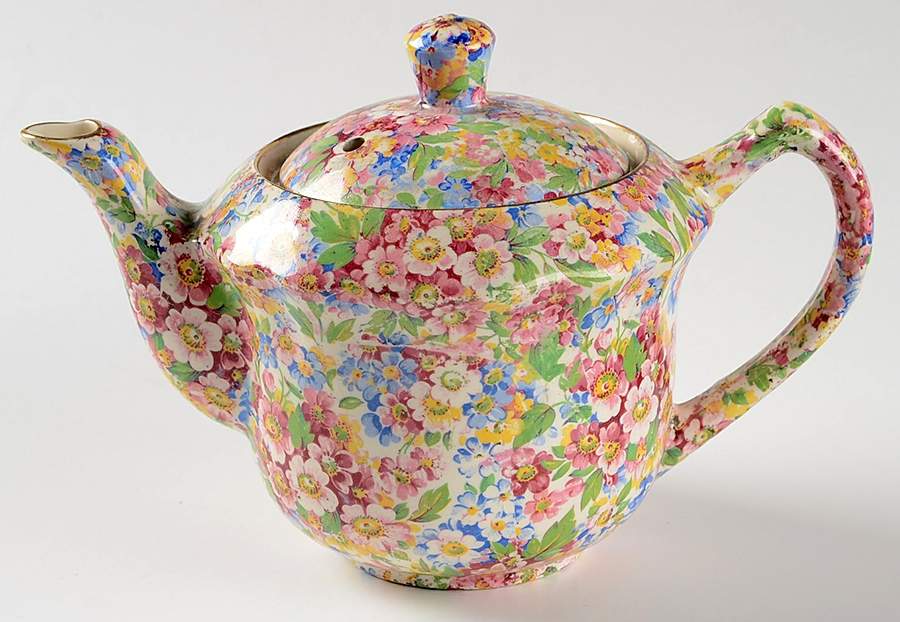 Apple Blossom Chintz Granville Mini Teapot & Lid by James Kent (England)-1