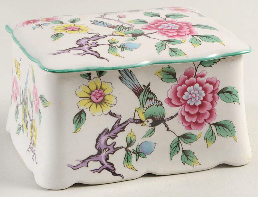 Chinese Rose Rectangular Box with Lid by James Kent (England)-1