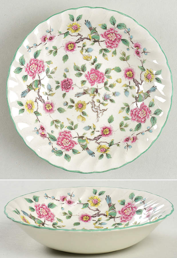 Chinese Rose Fruit/Dessert (Sauce) Bowl by James Kent (England)-1
