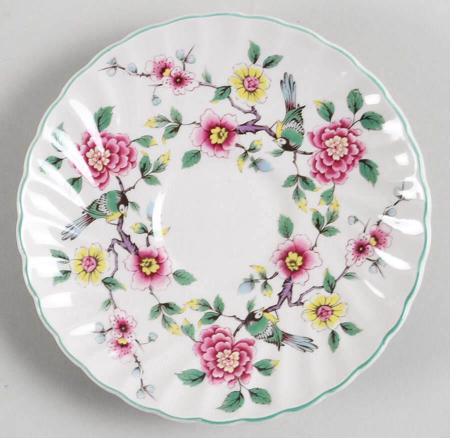 Chinese Rose Saucer for Footed Cup by James Kent (England)-1