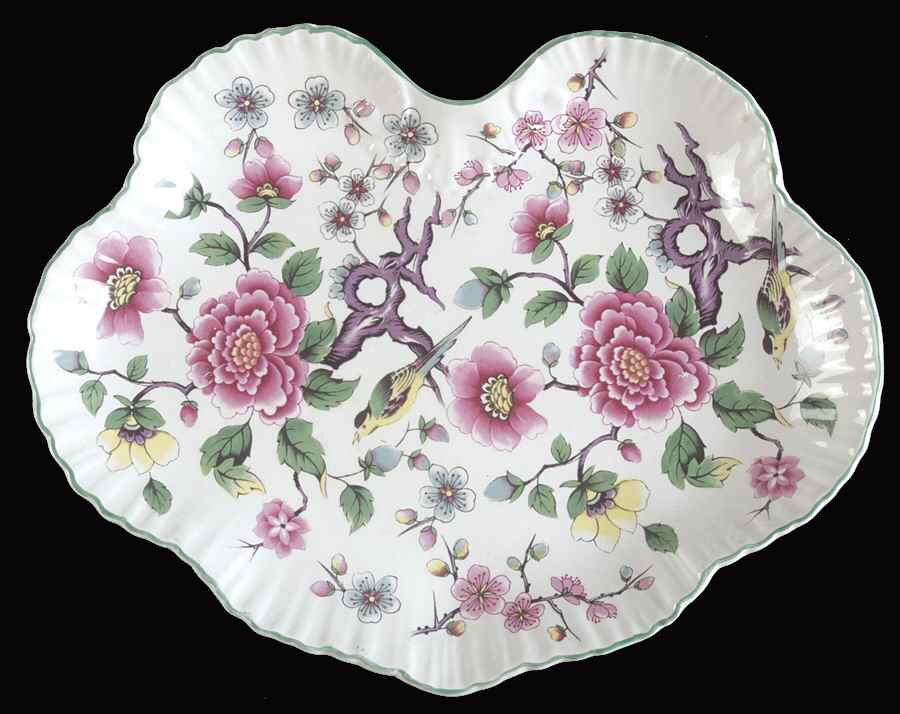 Chinese Rose 9" Scalloped Tray by James Kent (England)-1